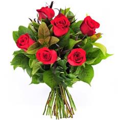 6 Red Rose Hand Tied